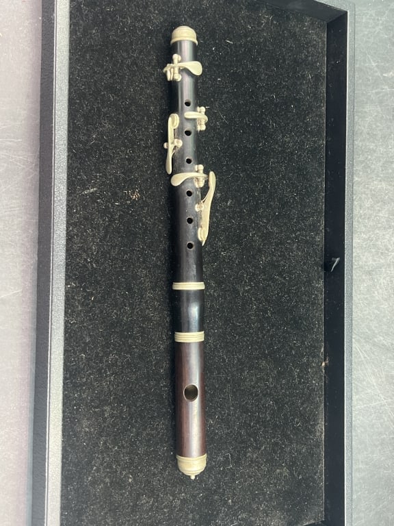 Vintage Wooden Piccolo 19th Century: Simple system or "six key" piccolo. Body made from wood likely cocuswood or rosewood with metal ferrules and keys. Condition is condition for age and use, see pictures. No refunds given.