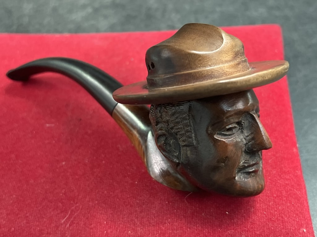 Pipa Figura Carved Italian Briar Wood Tobacco Pipe (1 of 5)