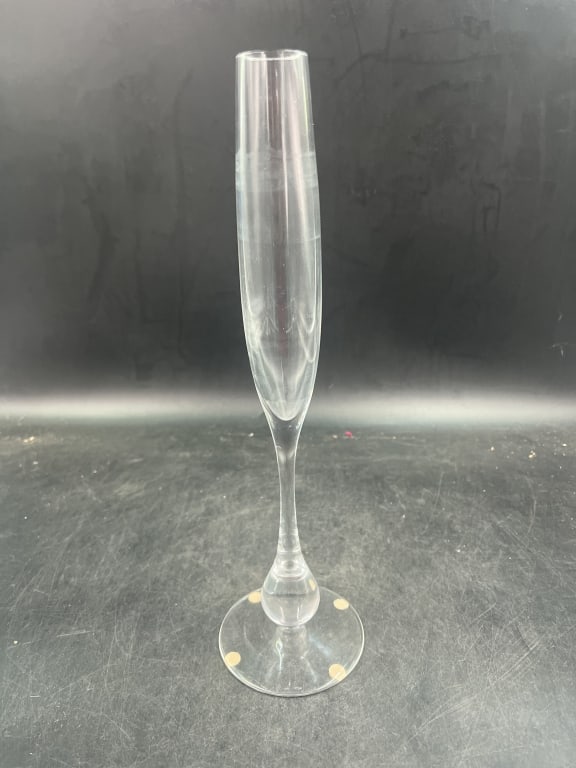 Baccarat Jacinthe Crystal Vase France: Delicate vase features a long, slender silhouette and is designed for displaying single stems. Measures 14" x 4". Condition is good, see pictures. No refunds given.Condition Information: It is