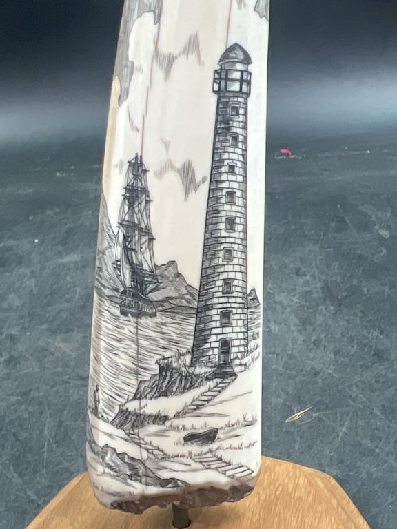 Fossilized Scrimshaw Artwork - 2
