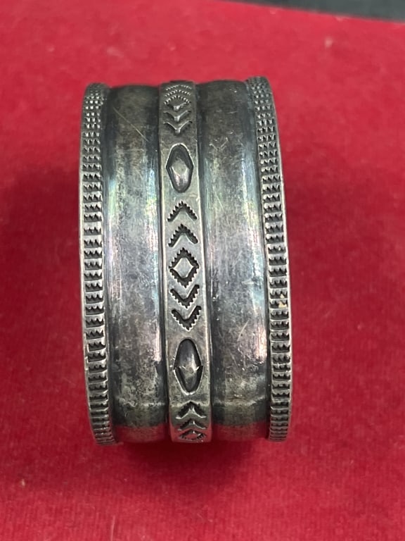 Large Sterling Cuff Braclet - 2