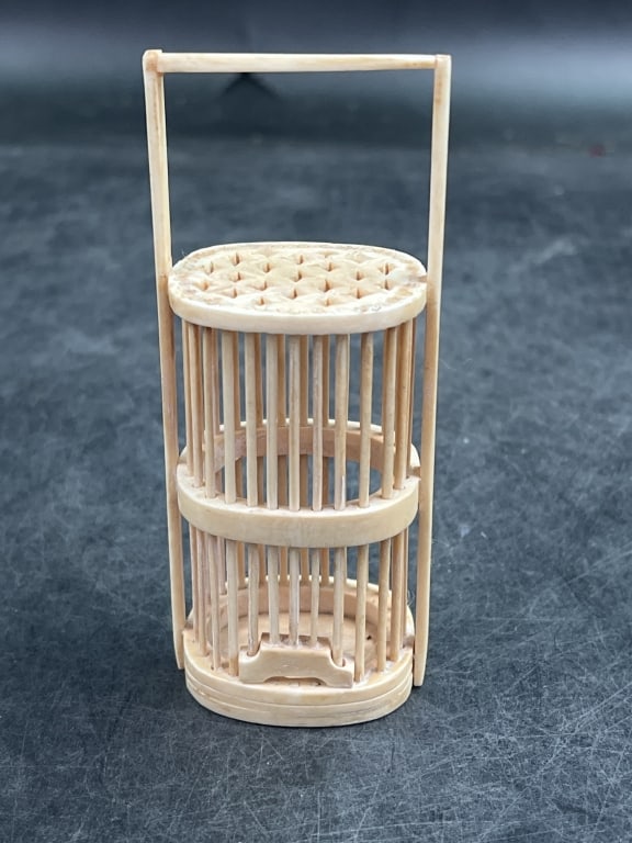 Vintage Cricket Cage: Nice older cricket cage that measures 4.5" x 2". Hand carved piece. Condition is consistent with age and use, see pictures. No refunds given.Condition Information: It is the responsibility of