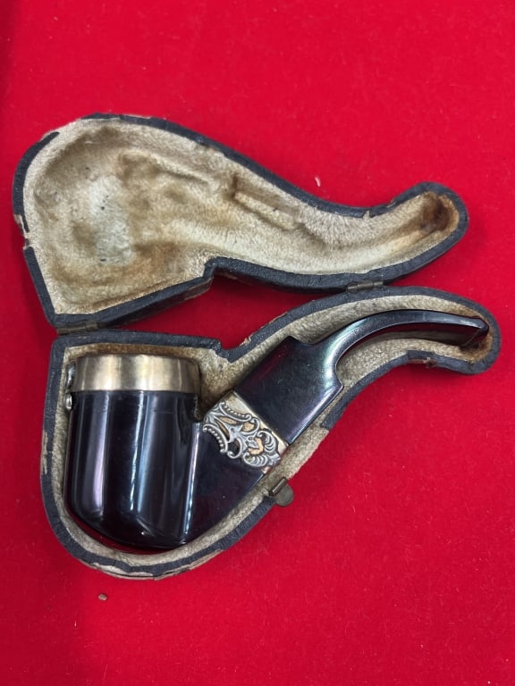 Antique Tobacco Pipe: Pipe with footed base. Condition is consistent with age and use, see pictures. No refunds given.Condition Information: It is the responsibility of the buyer to obtain all possible information