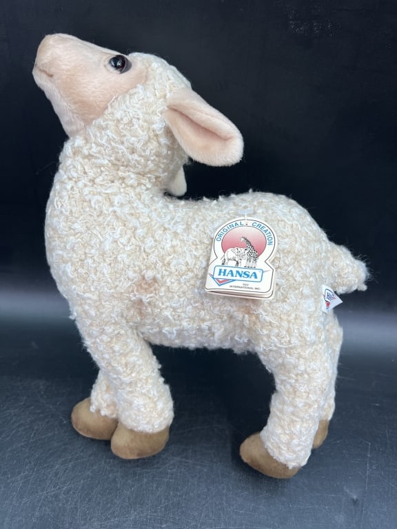 Hansa Original Creation 'Sheep': Individually hand sewn designed by artist. Plush animal. Condition is good, see pictures. No refunds given.Condition Information: It is the responsibility of the buyer to obtain all possible