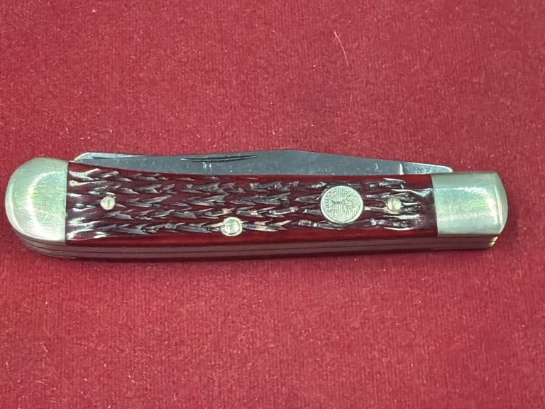 Boker Soligen Germany Pocketknife: Rare Boker Tree Brand Classic Knife is a vintage collectible folding knife made in Solingen, Germany. It features a classic design with two blades, one drop point and one clip point, both crafted