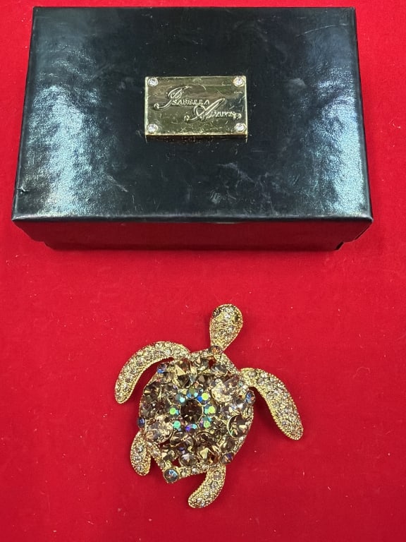Isabella Adams Crystallized Turtle: Turtle paperweight collectible with premium crystals. Rhodium plating. Made in USA. Comes with box and condition is good, see pictures. No refunds given.