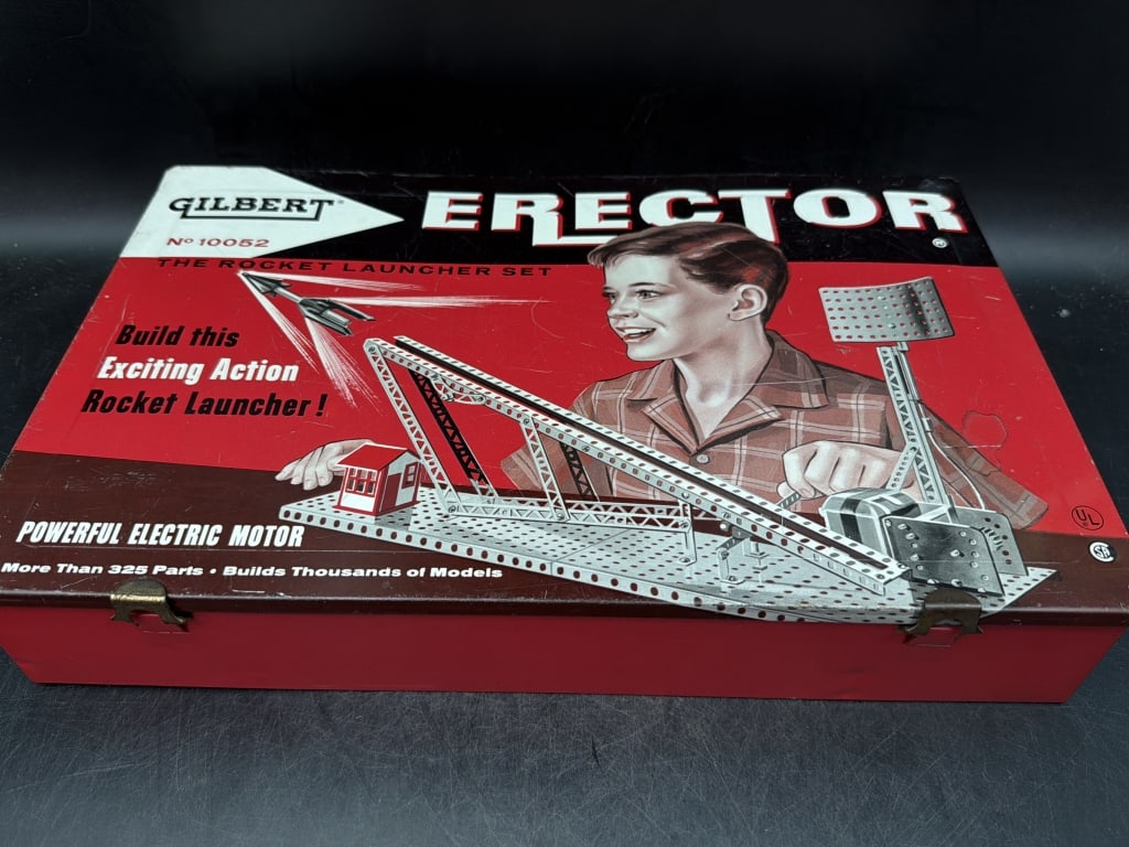 Antique Gilbert Erector Rocket Launcher Set (1 of 4)