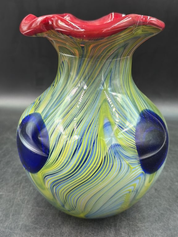 Murano Multi Colored Speckled Pattern w/Blue Eye - 2