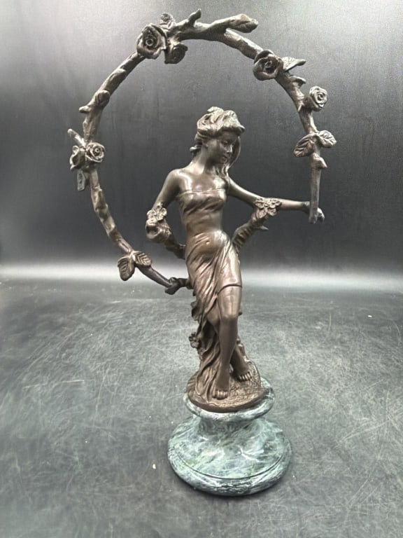 Art Nouveau 'Le Temps des Roses' Bronze (1 of 4)
