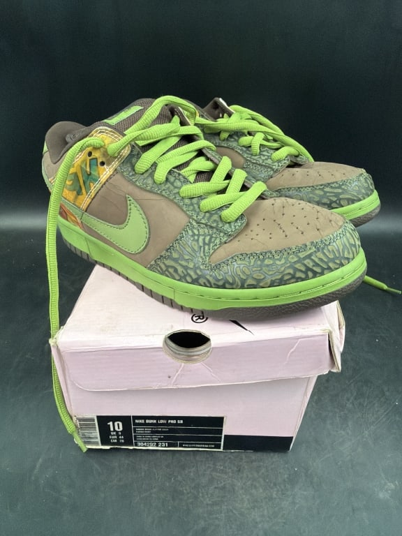 Nike Dunk Low Pro SB Sneakers: Size 10 and comes with original box. Sneakers have some wear on them on sides. See pictures. No refunds given.