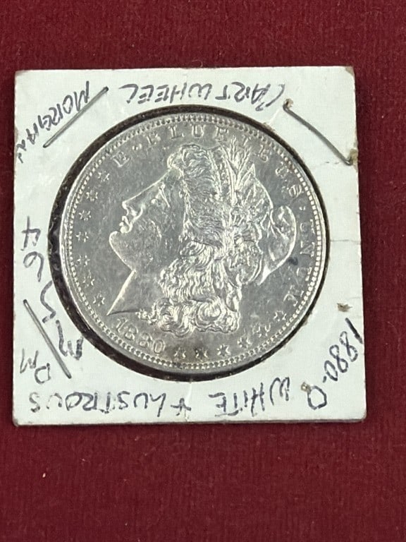 1880 United States Morgan Dollar: MS64 Morgan dollar 1880. See pictures, condition appears good. No refunds given.