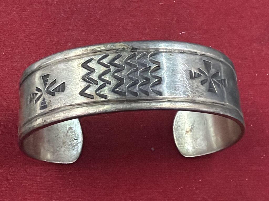 Navajo Sterling Silver Cuff Bracelet (1 of 2)