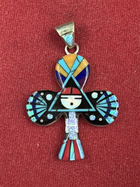 Sterling Silver Zuni Pendant 'Signed' (1 of 3)
