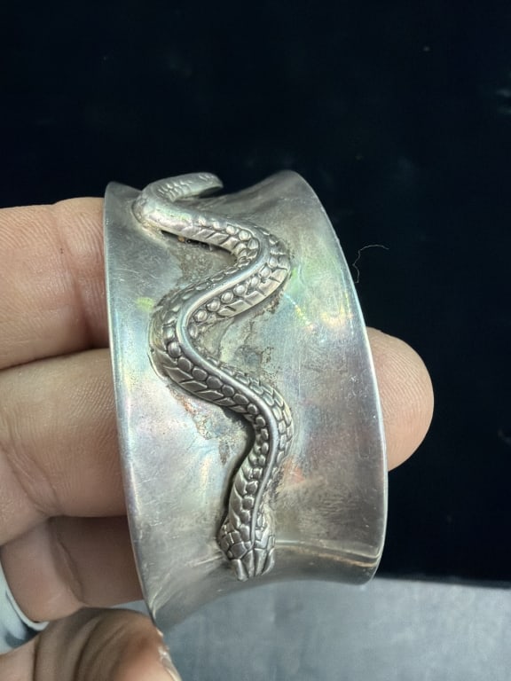 Sterling Native American Cuff 'Signed' - 2