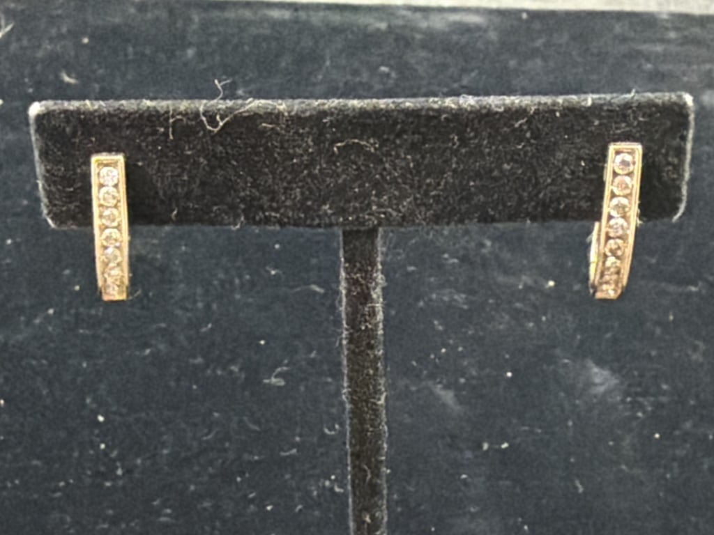 10kt Gold Earrings with Diamonds (1 of 5)