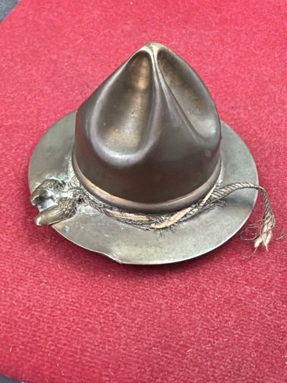 Vintage WWi Trench Art: Dated on bottom 1917 and 1918. Condition is consistent wtih age and use, see pictures. No refunds given.