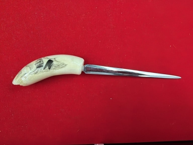 Vintage Handmade Letter Opener: Neat handle fashioned with blade. See pictures, condiiton is consistent with age and use, see pictures. No refunds given