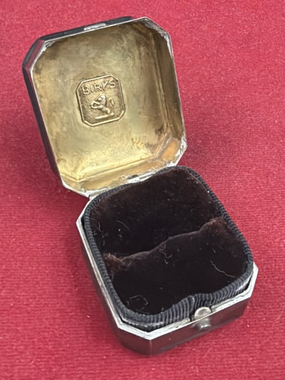 Antique Birks Sterling Octagonal Ring Box - 2