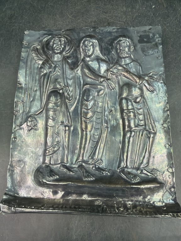 MMA "The Robing of Adam and Eve" Wall Art: Metropolitan Museum of Art San Isidoro. Crafted replica of religious plaque. Depicting "The Robing of Adam and Eve". Was prior a LE and available in limited quantity. measures 8" x 6 1/4". Marked on