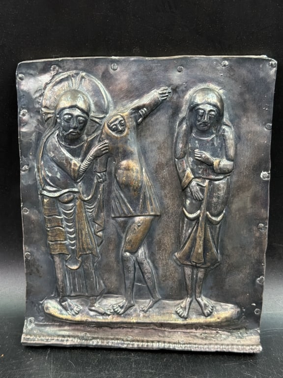 MMA "The Explusion of Adam and Eve": Metropolitan Museum of Art San Isidoro. Crafted replica of religious plaque. Depicting "The Explusion of Adam and Eve". Was prior a LE and available in limited quantity. measures 8" x 6 1/4". Marked