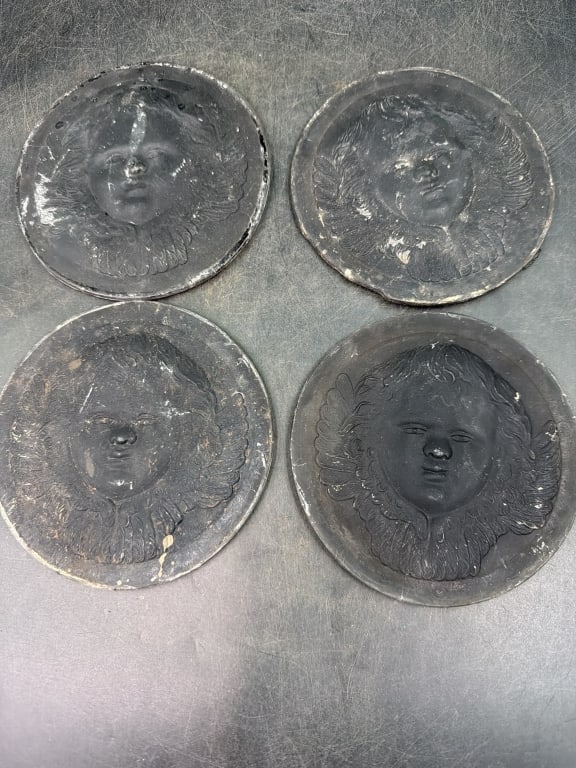 Tiffany Roundels: Total of 4 in this lot. Condition is consistent with age and use, see pictures. No refunds given.