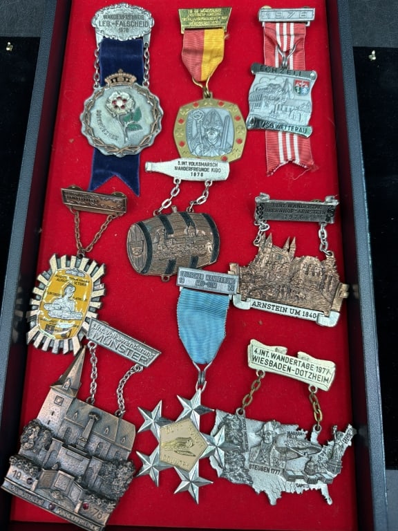 Vintage German Medals: Total of 8 in this lot. See pictures, this is a variety. Condition is consistent with age and use. No refunds given.