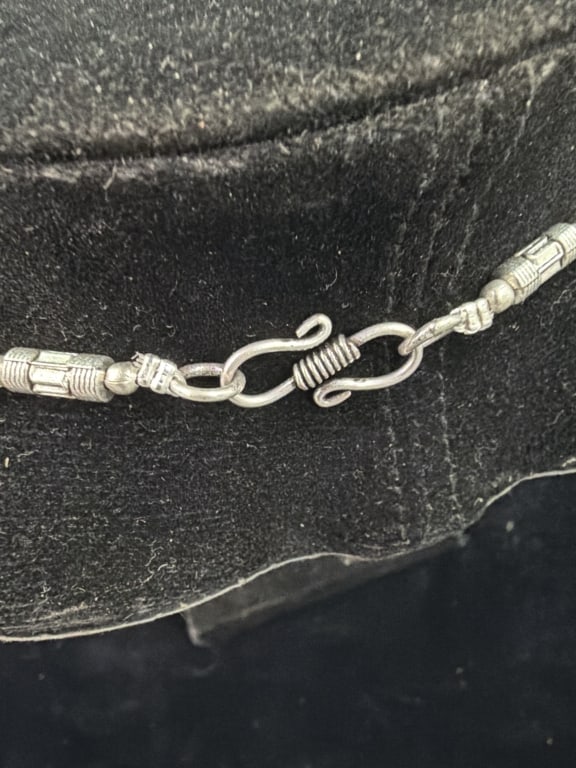 Native American Silver Statement Necklace - 5