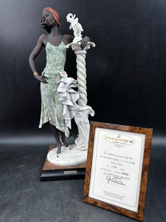 Guiseppe Armani "Mahogany" LE: In original box and all papers. #2858/5000 and condition appears good. Part of the "My Fair Ladies" series. Measures about 17". See pictures, no refunds given.
