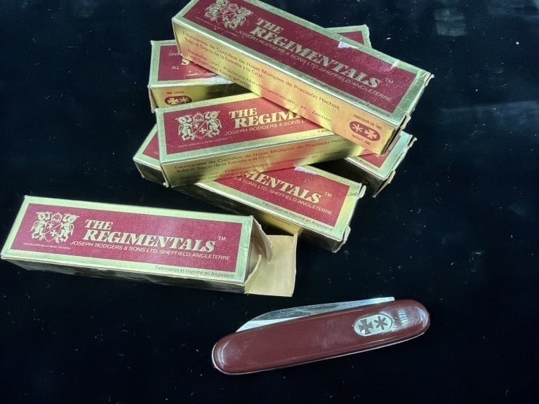 Regimentals Knives. New old stock in original: New old stock in original boxes.. Six total inthis lot. Check out pictures, condition is good. No refunds given.