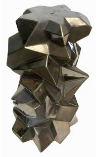 Zaccagnini, su disegno Urbano Zaccagnini. Fromt he: Lamps - Zaccagnini, su disegno Urbano Zaccagnini. Fromt he 1960s. Third firing silvery lamp stand. Slightly chipped. H 38