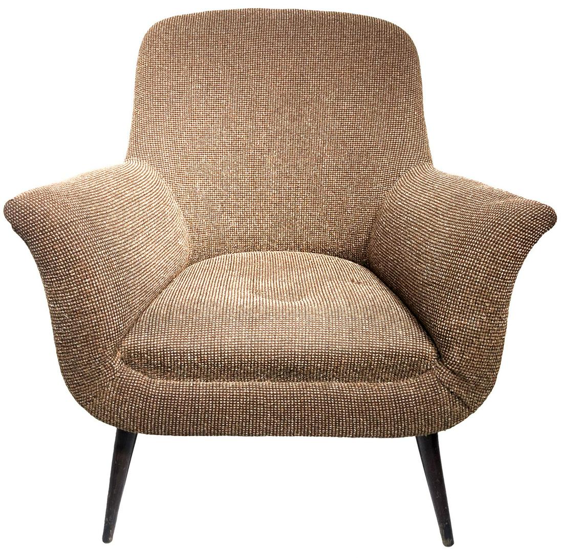 ISA Bergamo. 1950s. Pair of wooden frame armchairs (1 of 5)