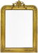 Golden wood rectangular pier glass. Cymatium on the