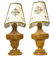 Pair of cone style lamps, Louis XVI, late 1700s,