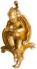 Small golden baked clay wooden putto. H cm 40