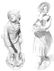 Pari of white earthenware figurines. Naples. Ealy