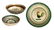 3 Sicilian majolica plates. 2 soup plates. cm 16 e cm