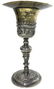 Silver wine cup, dated 1680. Punched paten "Aquila di