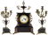 Triptyque, clock and 2 five lights candelabras. Brize,