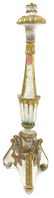 Black and goledenlacquered wood candelabra. Marche