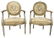 Pair of golden lacquared small armchairs. Ealry 20th