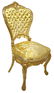 Pair of gold foil chairs, 18th century. H cm 99. - 2