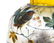 Petrol lamp in opaline, with varnished decorations and - 3