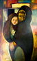 20th century painter. Motherhood. 95cm x 70cm, oil on