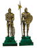 2 statuettes representing 2 warriors wearing the armor.