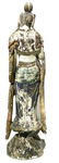 Eastern Wooden statuette, polychormatic. H cm 53,5 - 2