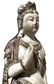 Eastern Wooden statuette, polychormatic. H cm 53,5 - 3