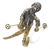 Silver statuette, 1960s. Clown skiing. H cm 6 - 2