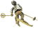 Silver statuette, 1960s. Clown skiing. H cm 6 - 3