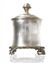 Silver 800 cookies holder with decorated base, interior