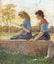 Italian painter, late 20th century. Young women. 14cm x - 2